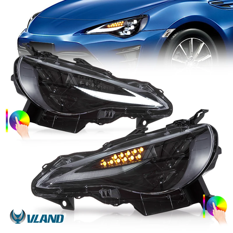 For Toyota 86, Subaru BRZ, Scion FR-S RGB LED Headlamp, Plug And Play Direct Installation Without Additional Wiring Modification