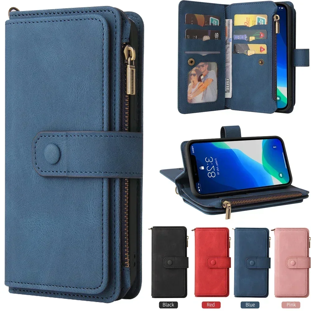 

Zipper Wallet Leather Case For Samsung Galaxy A16 A06 A55 A35 A25 A15 A05 A05S A54 A34 A24 A14 A73 A53 A33 A23 5G 4G Flip Cover