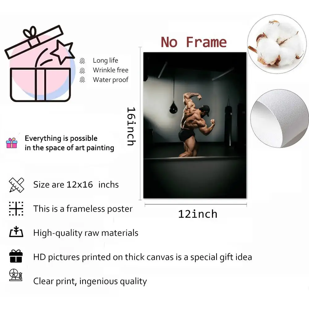 ed Athlete Fitness Chris Bumstead Painting Calligraphy Wall Art Mural Living Room Canvas Decor Gifts