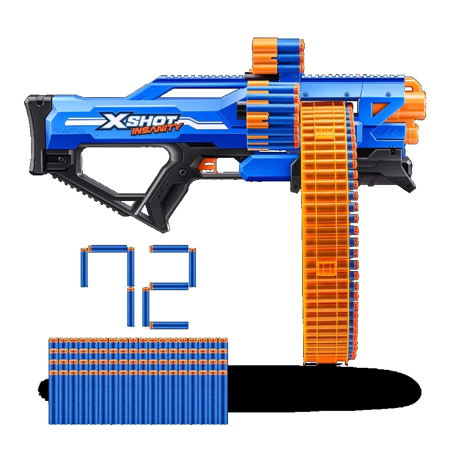 

Insanity Mad Mega Barrel 72, дартс, воздушная карманная технология, уличный бластер от ZURU, возраст 8+