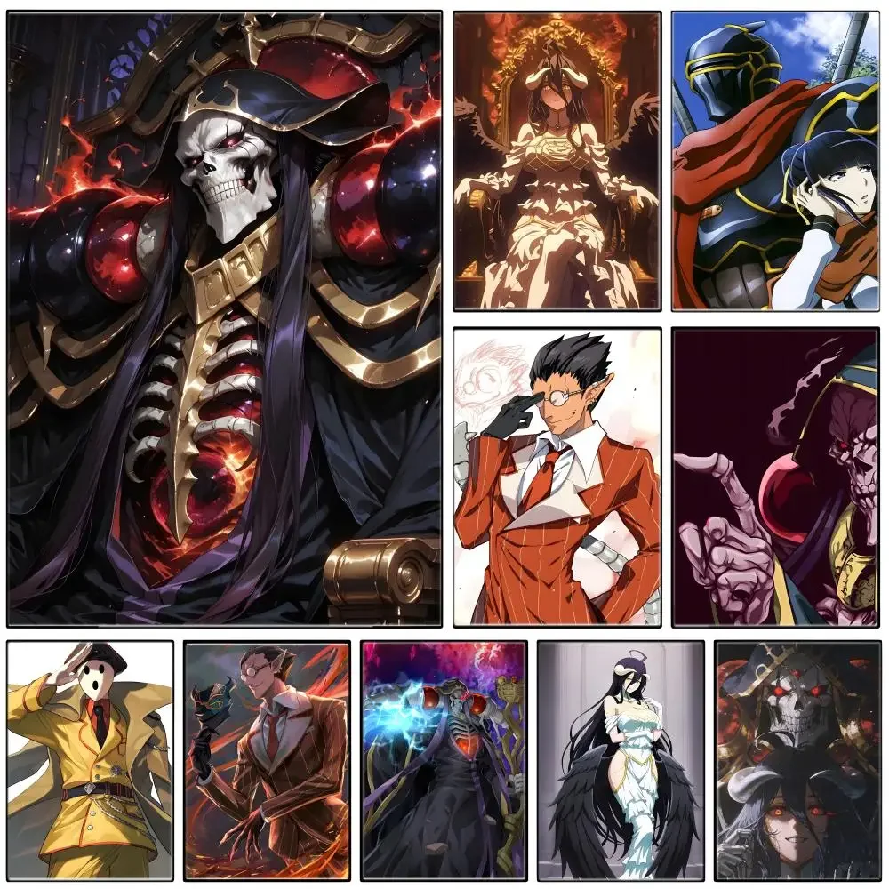 Fantasy Action Skull Mage O-OverlordS Poster Self-adhesive Art Waterproof Paper Sticker Coffee House Bar Room Wall Decor