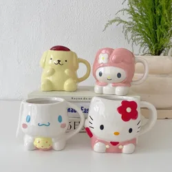 Hello Kitty Sanrio  Kuromi Cinnamoroll Water Cup Ceramic Mug Cartoon New Large Capacity 3D Personalized Coffee Cup Birthday Gift