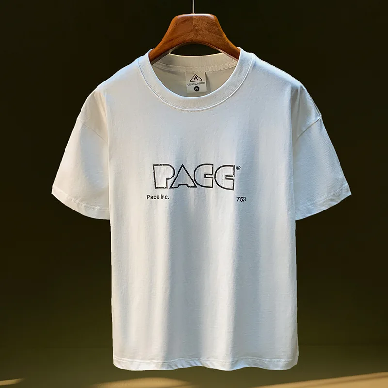 T-shirt męski z krótkim rękawem, modny i wszechstronny, modny styl uliczny, letni nowy styl, luźna odzież codzienna