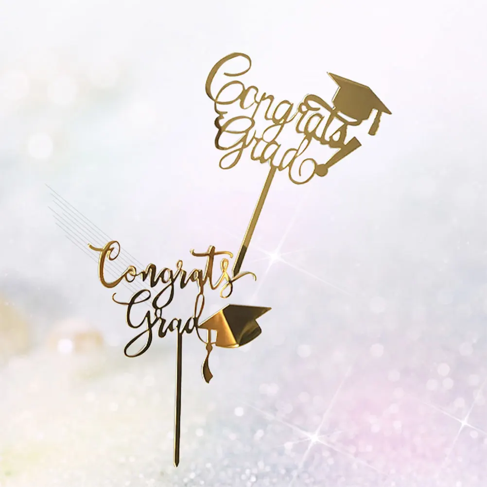 

10 Pcs Doctor Hat Insert Cake Topper Graduation Picks Acrylic Doctoral