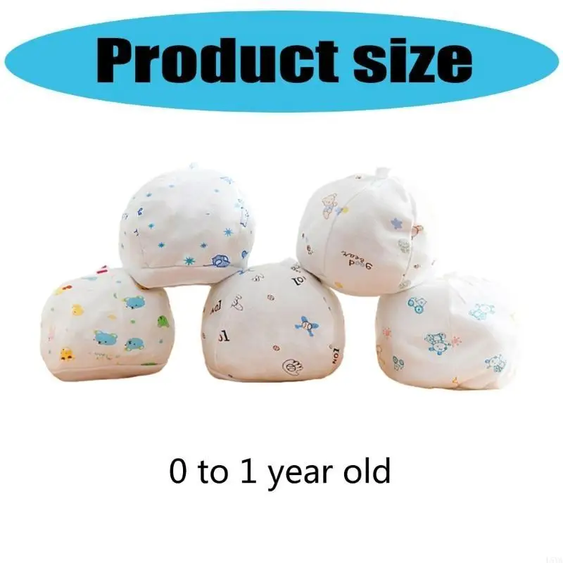 L5YA 10 قطع قبعات قطنية للرضع بتصميم سلس قبعة ناعمة قابلة للتنفس لحديثي الولادة أغطية الرأس في المستشفى ملابس يومية قبعة جمجمة #6