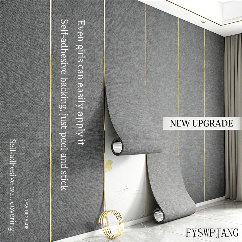 Linen Self-Adhesive Wall Cloth, Thickened Tv Background Wall, Affixed With Sound Insulation Wall, Renovated Wallboard