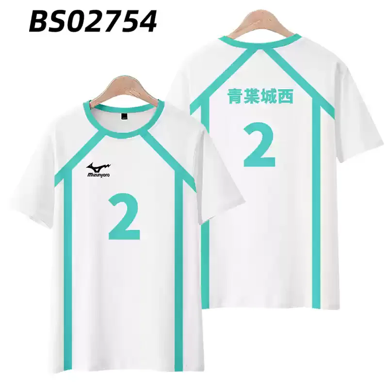 New Aoba Johsai High School Oikawa Tooru T-shirt Nekoma Haori Cospaly Costume Men Inarizaki Karasuno T Shirt Short sleeve tee