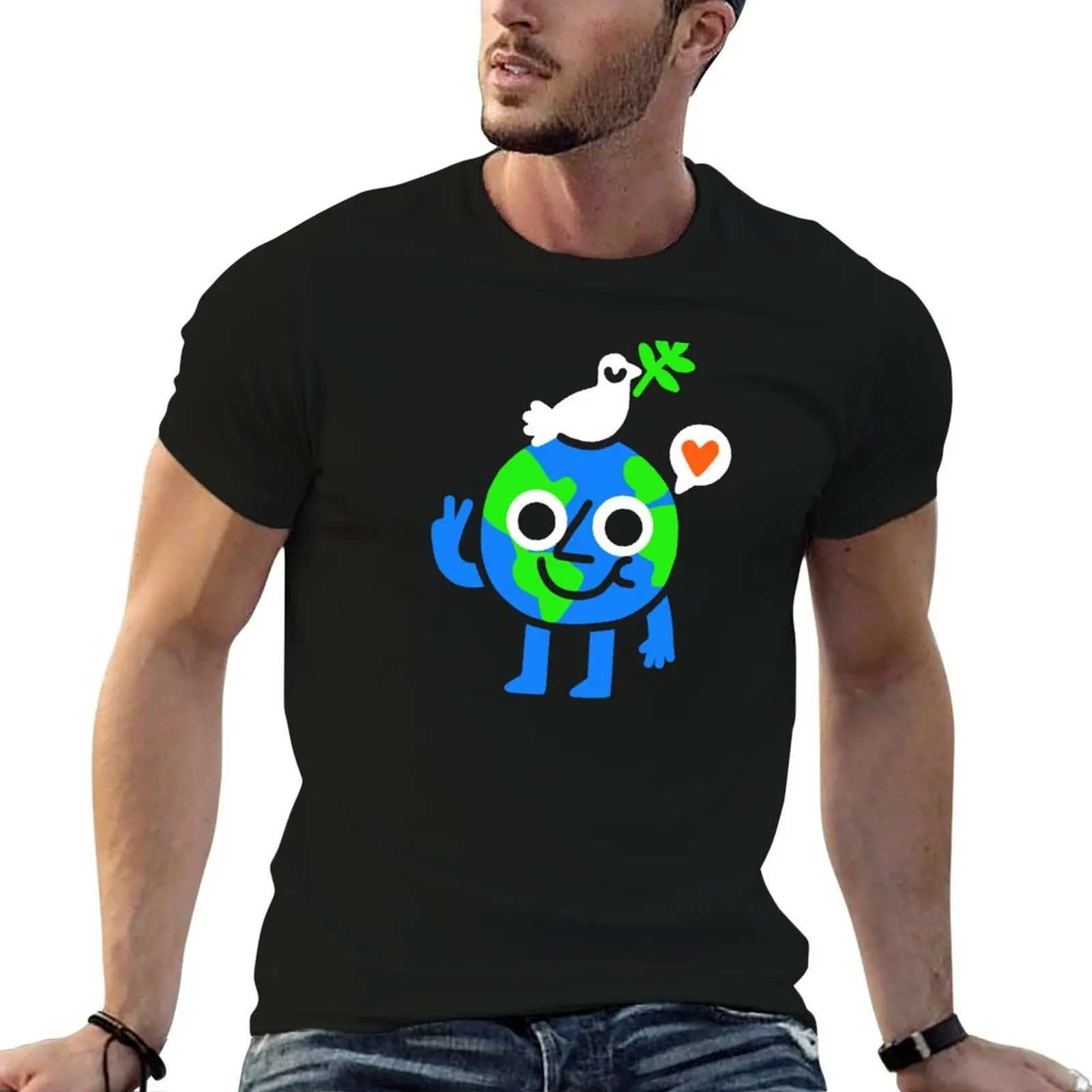 

World Peace and Love T-Shirt t shirt man casual t shirts for man pack cotton cotton tshirt 100% T-shirt