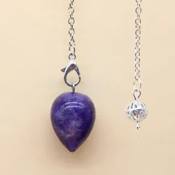 1pcs Natural Stone Quartz Pendulum for Dowsing Divination Water Drops Crystal Merkaba Esotericism Shuttle Spiritual Pendulo