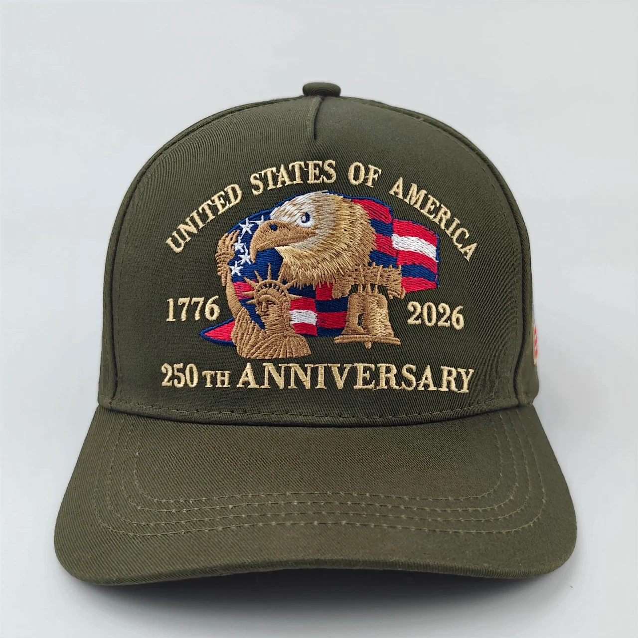 قبعة معلم الذكرى السنوية الـ 250 في الولايات المتحدة! النسر، العلم، تمثال الحرية والجرس. علامات 1776 - 2026. مثالية للروح الوطنية في #3