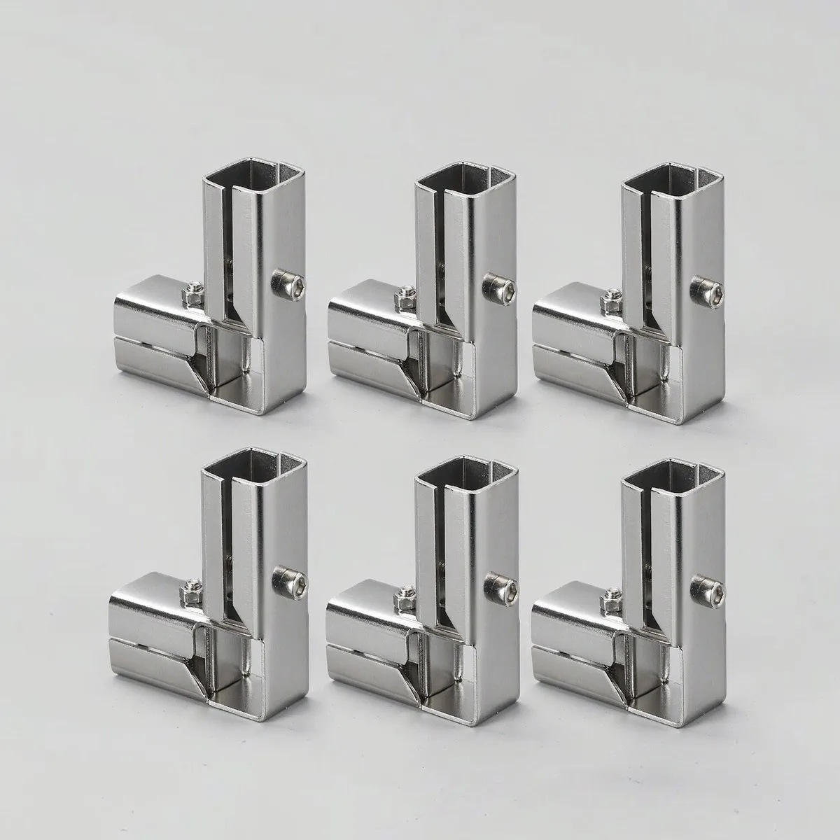 20x20mm Square Tube Connector Stainless Steel 201 Elbow Joint Pipe Fitting Buckle Clip for Wardrobe Clothes Rail Fence Frame