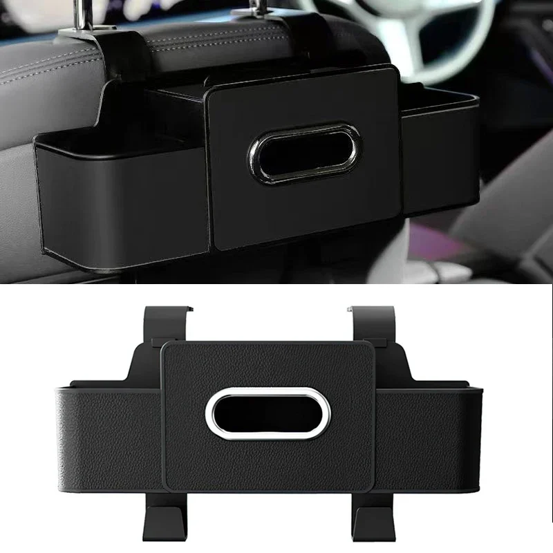 Car Seat Storage Box With Tissue Holder Cup Holder And Sturdy Hooks For Maximum Space Utilization In SUVs Brown