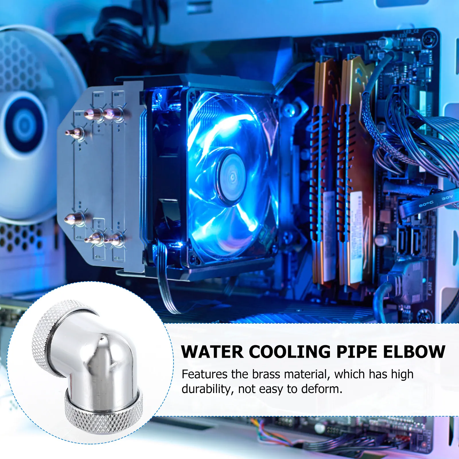 2PCS Water Cooling Elbow Brass 10mm ID 14mm OD -ring Seal Leak Proof Fitting for Computer Water Cooling Systems Tubing