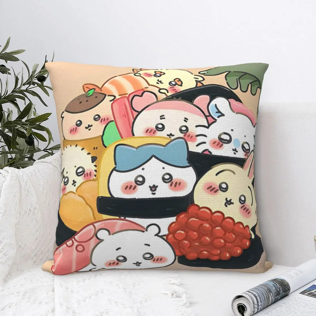 

Pillow Case Chiikawa Polyester Pillow Cover Novelty Cushion Cover Graphic Pillowcases For Living Room Chair