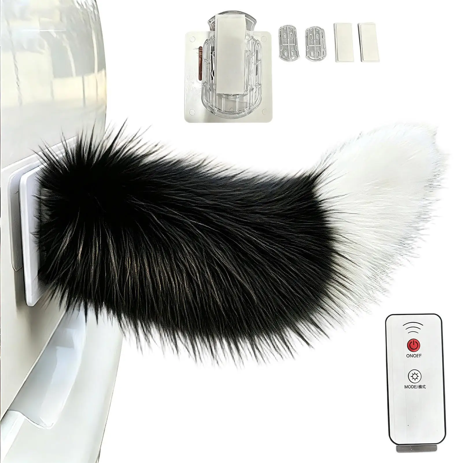Car Decoration Remote Control electric Cute Fuzzy Rear Bumper Ornament Funny Fluffy Animal Tail Accessory for Car Truck Scooter