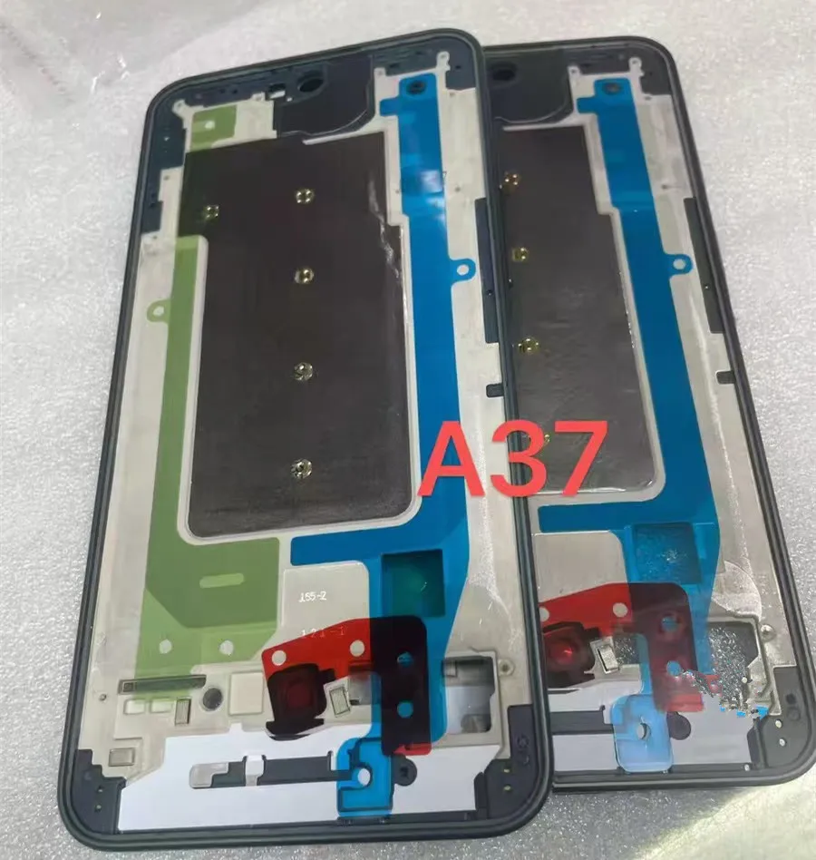 A376 For Samsung Galaxy A37 5G Middle Frame Housing Board LCD Faceplate Bezel Replace Repair Parts + Side Buttons