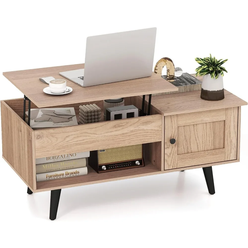 

Tangkula Lift Top Coffee Table with Storage, Living Room Table with Hidden Compartment, Cabinet & Open Shelf, Flip Top Center Ta