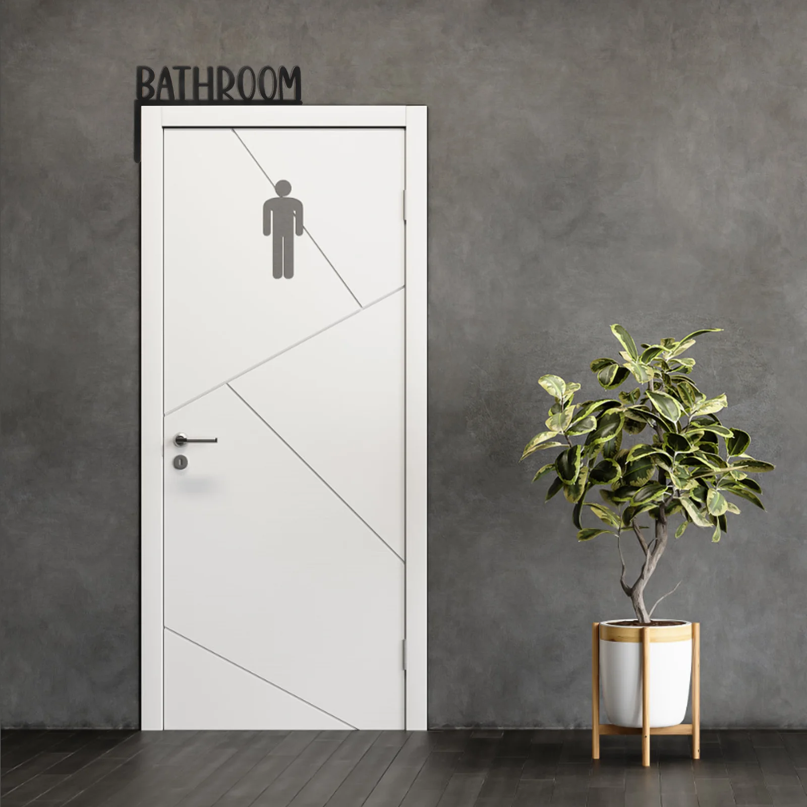 

Bathroom Wooden Door Sign Rustic Wood Craft Frame Restroom Door Decor Wall Art for Home Bathroom Decoration Restroom Decor