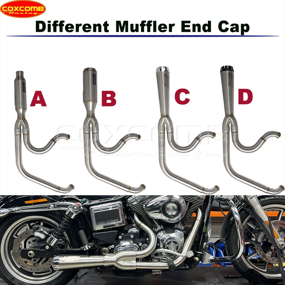Pazoma Exhaust Pipe For Harley Dyna Super Glide FXD FXDI FXDSE FXDSE2 Custom FXDC FXDCI FXDI35 Motorcycle Full Exhasut DB Killer