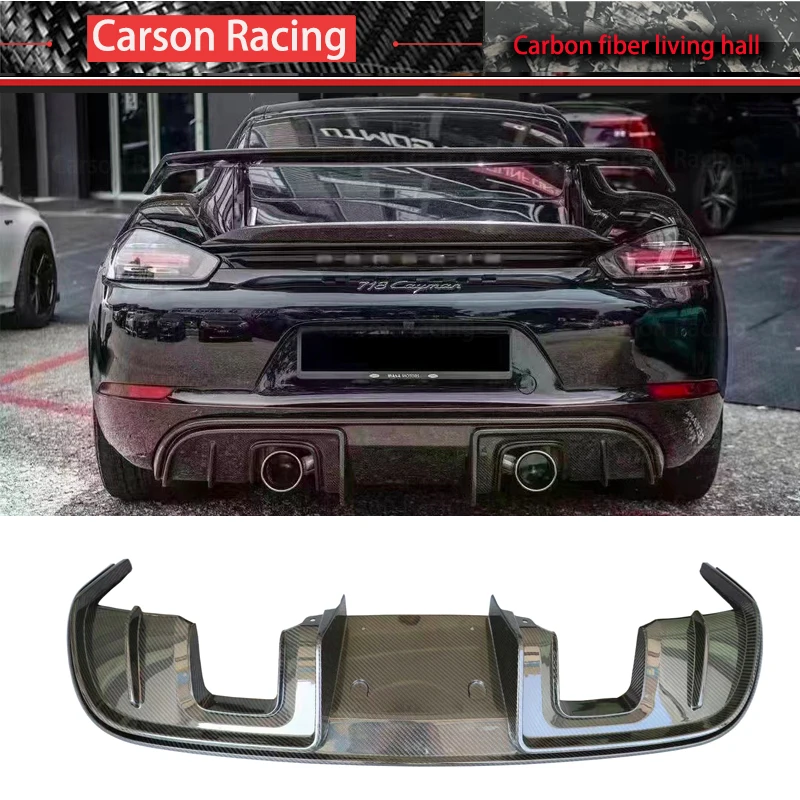 

For Porsche 718 Cayman 981 982 High quality Real Carbon Fiber Car Rear Bumper Back lip Diffuser Rear Side Splitters Spoiler Lip