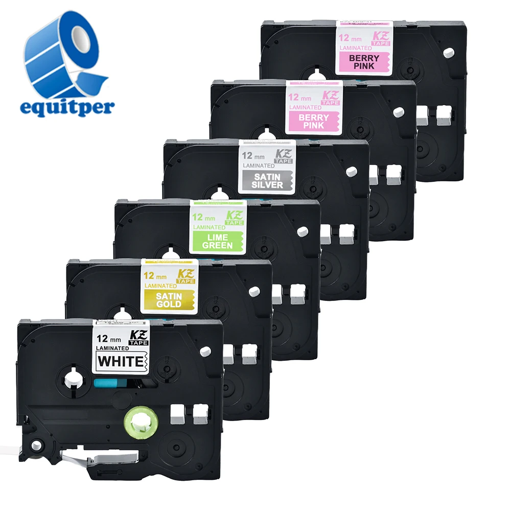 EQUITPER 12mm Etiketten Band Kompatibel Brother Drucker Ribbonlaminated Label Band Für Brother P touch Pt-h105 Pt-h110 Pt-d210