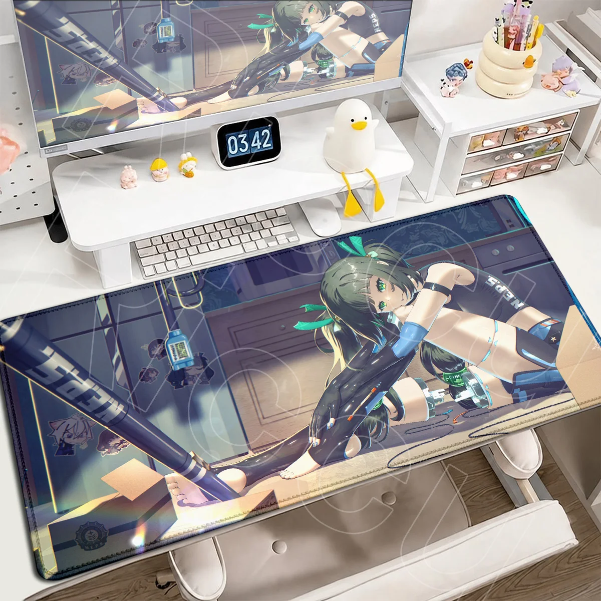 Notebook-Gaming-Tastatur-Teppich Zenless Zone Zero Qingyi Mauspad XXL Computer-Gamer-Schrank Mauspad Anime Sexy Girl Tischmatten – Detail 9