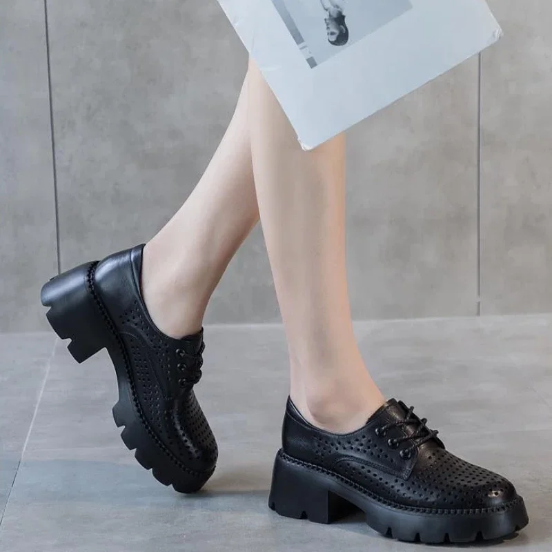 

With Medium Heels Round Toe Ladies Pumps Platform Women's Shoes Popular Stylish Genuine Mark Discount Chic and Elegant Y2k Dress