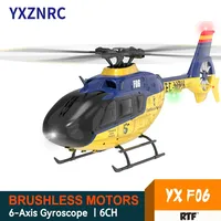 YXZNRC F06 EC135 2.4G 6CH 6 Axis Gyroscope RC Helicopter Model 1:36 Scale RTF Direct Drive Dual Brushless Roll Flybarless Toys