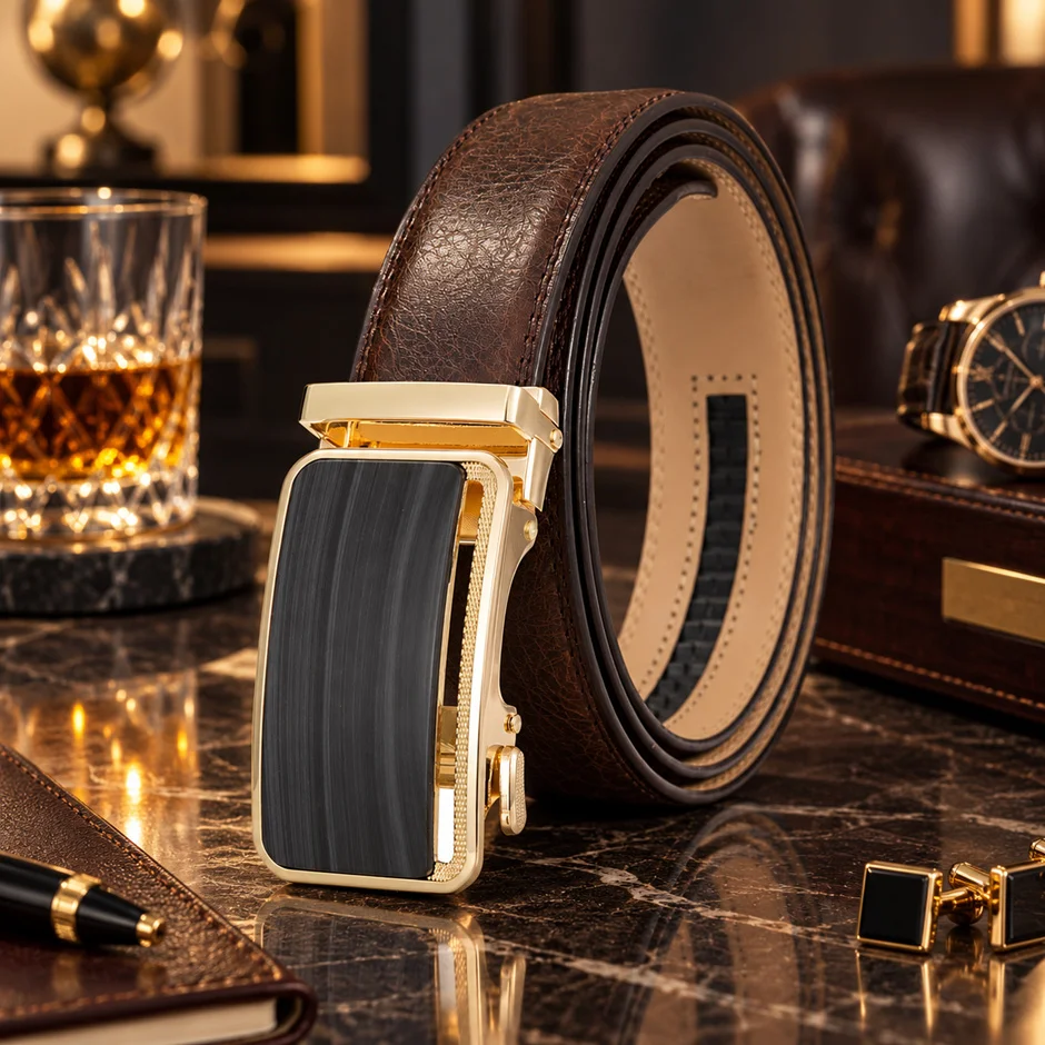 Mens Genuine Leather Belt Strap Male Luxury Designer Top Quality Belts for Men Metal Automatic Buckle Man Belt Dropshipping B380