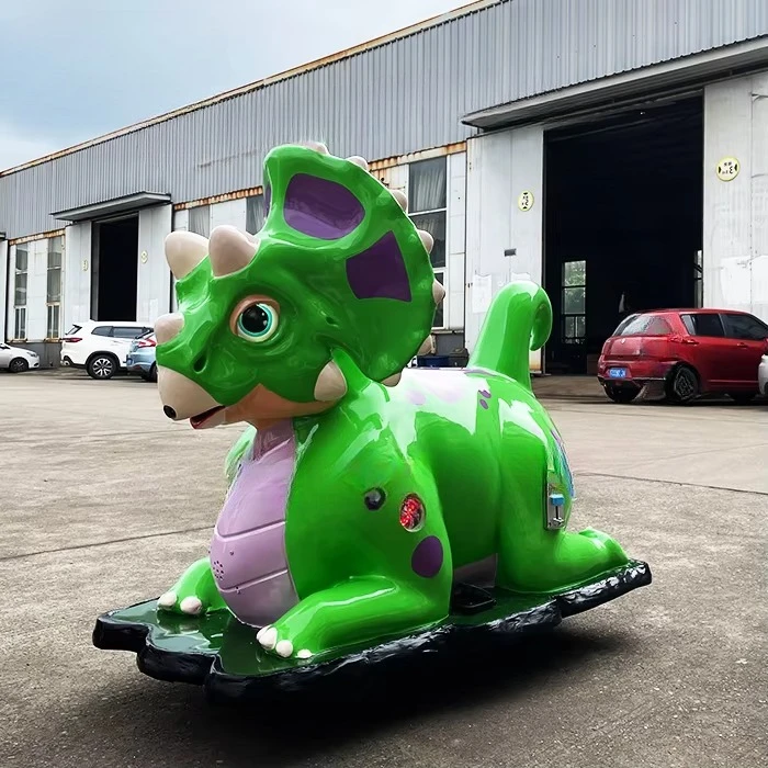 ركوب التنين المصنوع من الألياف الزجاجية الداخلي للأطفال المشي على شكل ديناصور نموذج مركز تسوق مواد عامة ومطيران