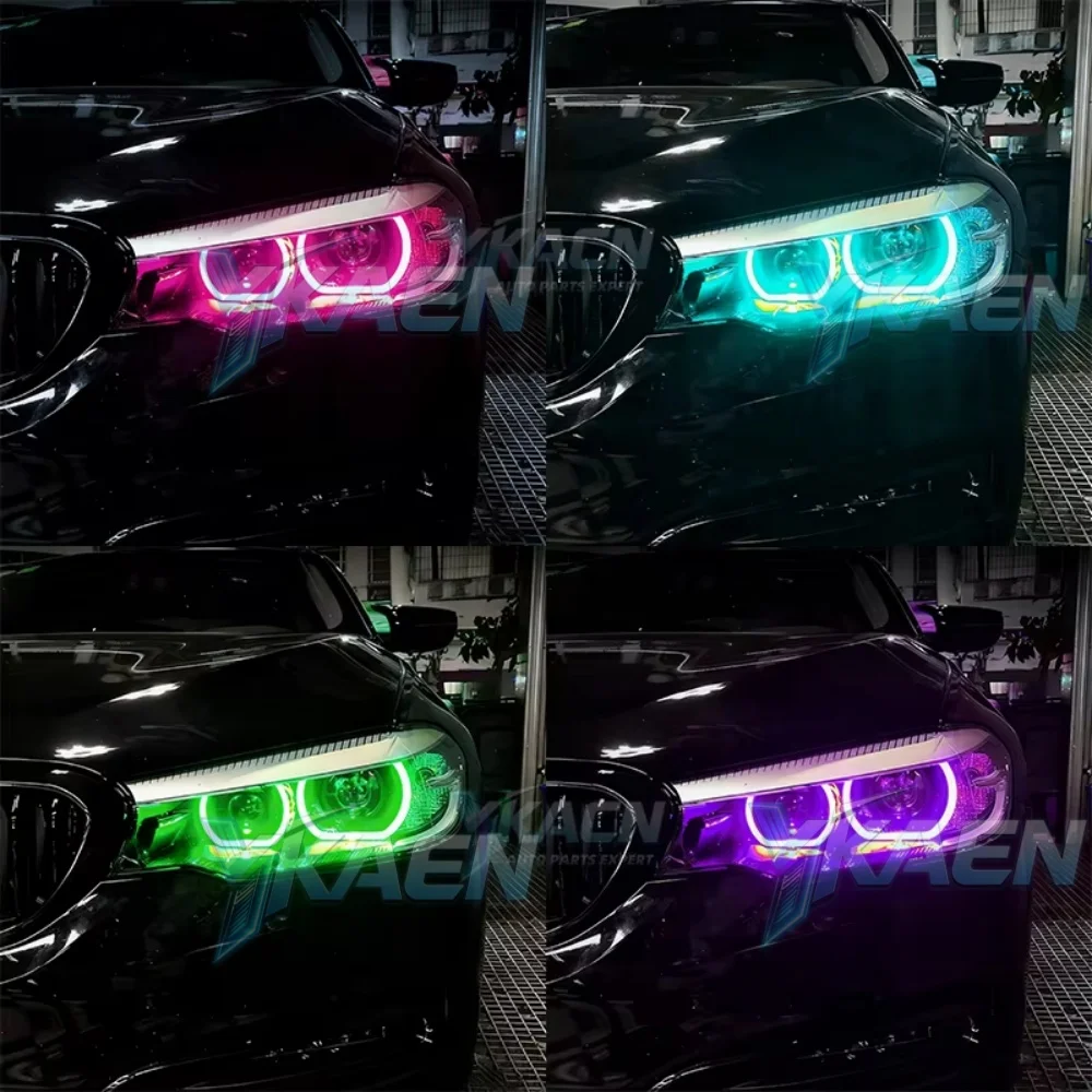 Yellow Angel Eyes DRL Boards For BMW 5 Series M5 F90 G30 G31 G38 G32 17-20 LED Headlight Daytime Running Light White Blue Red view 6