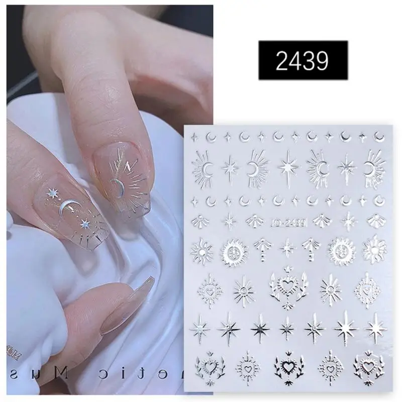 Gold Metal Excellent Rich Styles Odorless Beautifully Strong Stickiness Elegant Nail Art Decals Special Occasion Nail Stickers