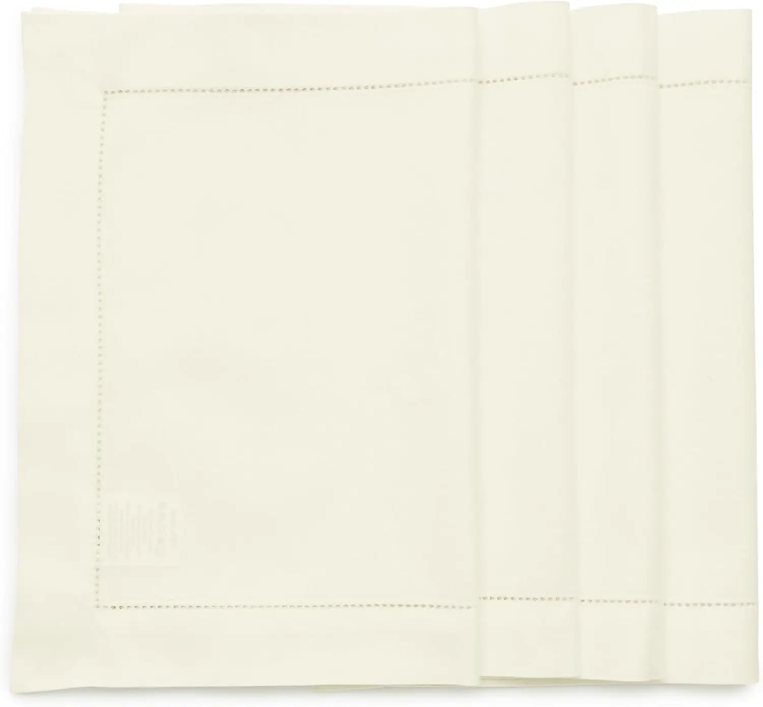 

Ivory Placemats Set of 4 - Cotton Linen Hemstitch Placemats 14 x 19 Inch for Spring, Easter, Mothers Day