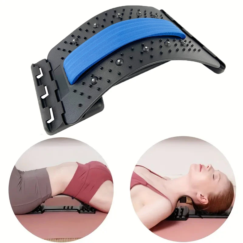 Acupuncture Multi-Level Adjustable Back Massager Stretcher Waist Neck Stretch Lumbar Cervical Spine Support Pain Relief Relax