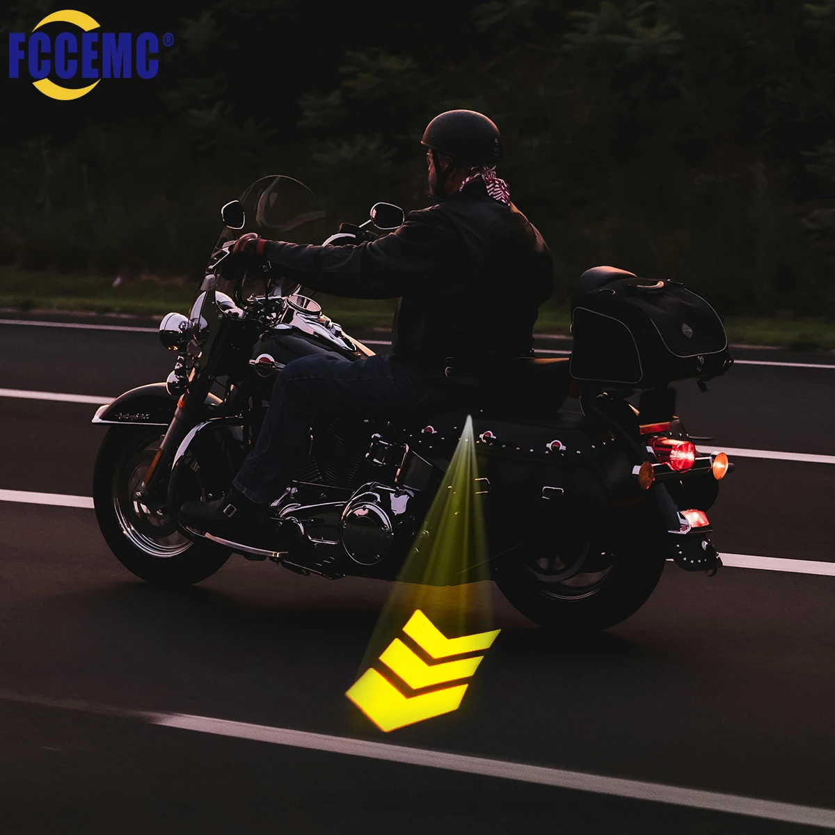 1 Pair Motorcycle Turn Signal LED Projection Light Arrow Hand Gesture Modified Welcome Decoration Anti-collision Laser Light