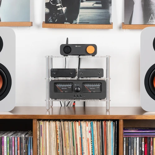 Imagen 2 del producto Fosi-amplificador de Audio HIFI, estante DAC para amplificador de auriculares, columna de aluminio sólido de escritorio, equipo de Audio acrílico de doble capa