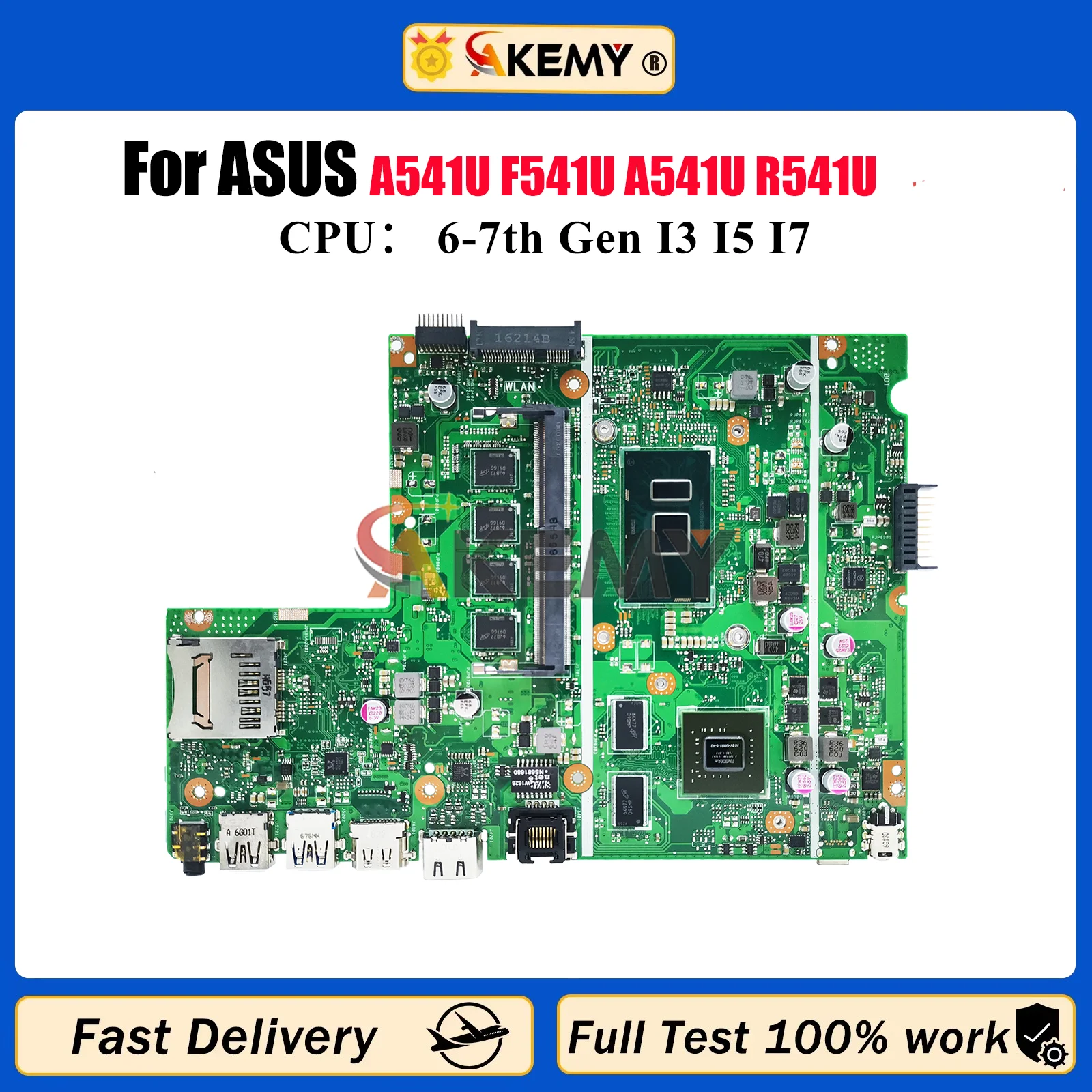 

X541UV Материнская плата для ноутбука ASUS VivoBook X541U A541U F541U A541U R541U X541UV X541UAK X541UVK X541UJ Материнская плата I3 I5 I7 CPU