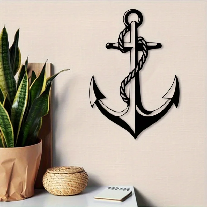 1pc Anchor Metal Wall Art, Nautical Statue Mural, Perfect for Beach House & Executive Office, Year-Round Decor