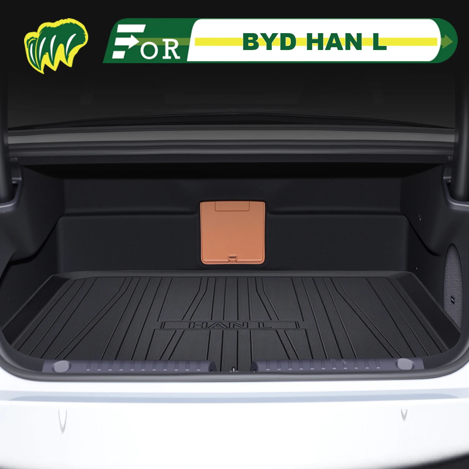 

Для BYD HAN L 2025 TPE индивидуальный коврик для багажника автомобиля всесезонный коврик для багажника 3D-образный задний багажник коврик для защиты багажника