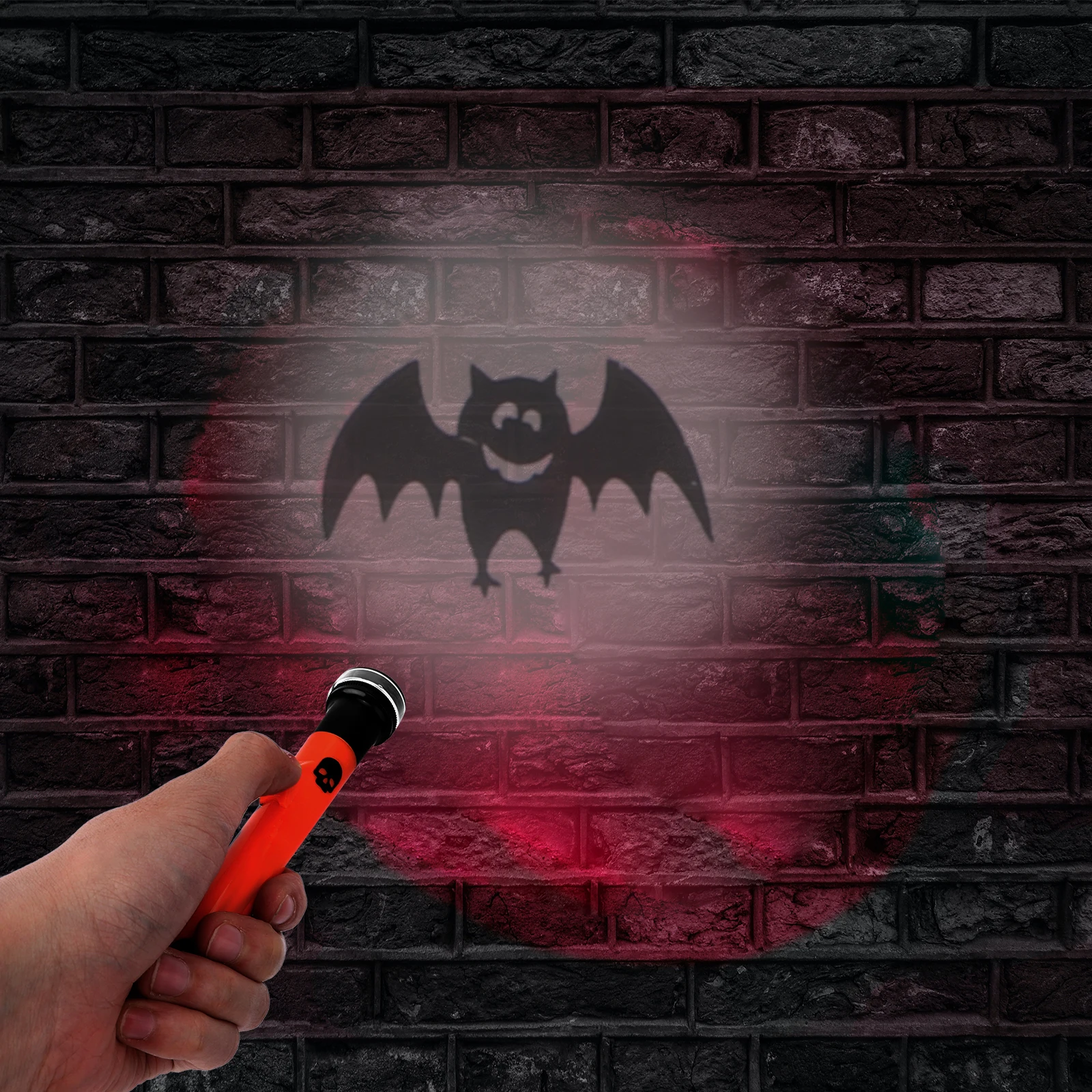 Torcia per proiettore di Halloween 2 set Modello di zucca fantasma Casa stregata Occhi sicuri Festa di controllo della velocità di proiezione colorata
