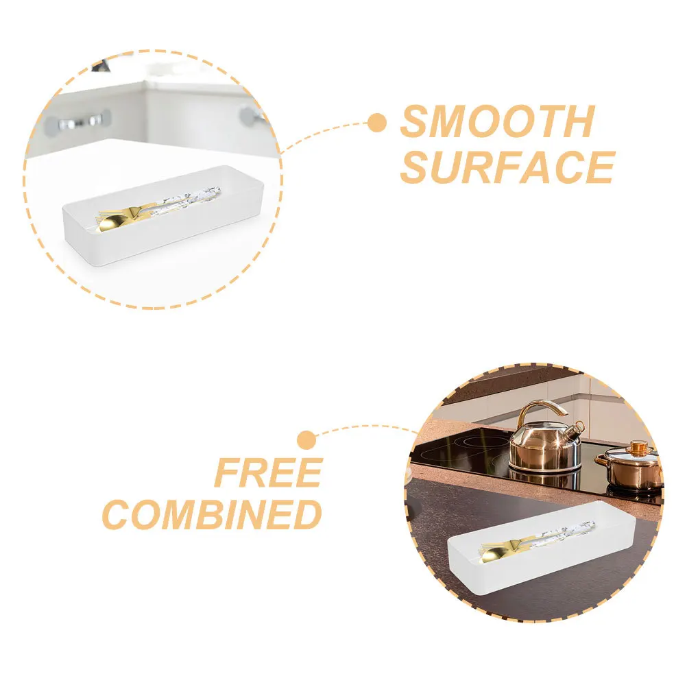 

2Pcs Sturdy Kitchen Drawer Organizer Large Capacity Flatware Holder Spoon Fork Chopsticks Storage Box Drawer Organizer