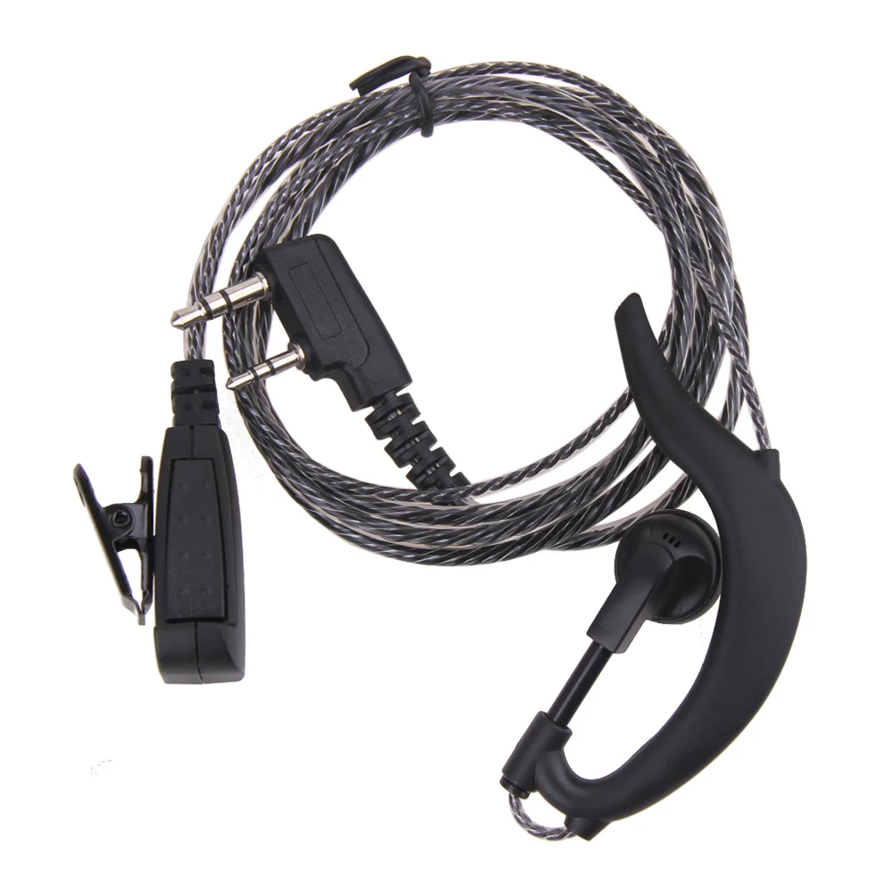 2 دبوس سماعة رأس لاسلكية مع PTT MIC K نوع سماعة أذن لاسلكية متعددة الوظائف ملحقات ل BAOFENG