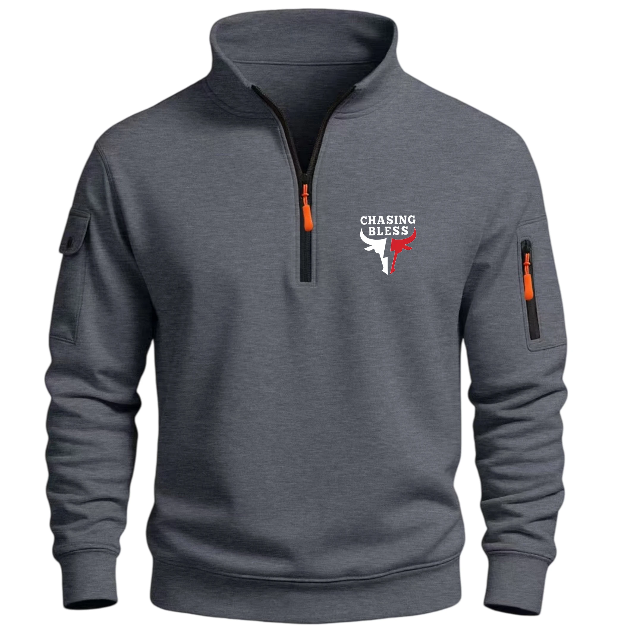 2026 Men's Quarter Zip Stand Collar Sweatshirt Casual Long Sleeve Pullover Top Multi-color Autumn Winter Plus Size Available