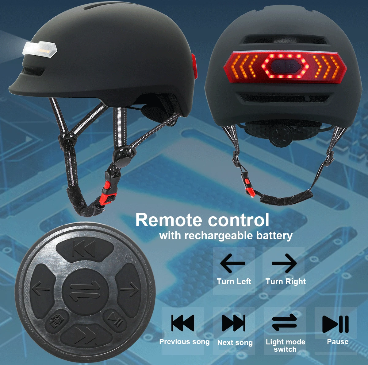 city commuter speaker headset bike BT smart AI smart helmet skateboard electric scooter helmet with turn signal light