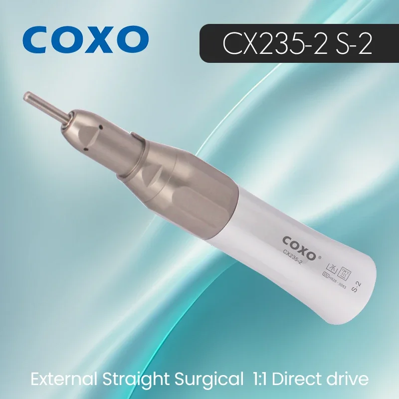 

COXO CX235-2 S-2 1:1 Direct Drive Electric Compatible Low-Speed Inner Channel Contra-Angle - Straight Surgical Handpiece Motors