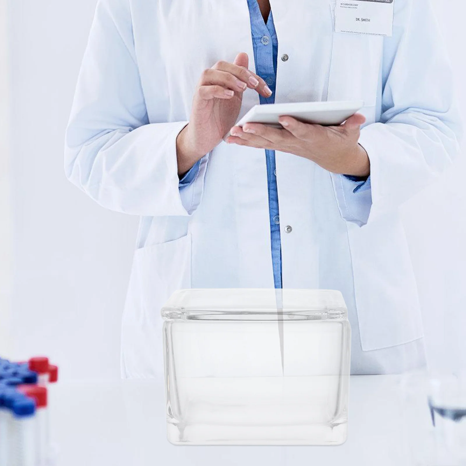 

Glass Staining Jar Slide Rack Vertical Horizontal Round Design 20 Slides Lab Microscope Slide Preparation Microscope with Slides