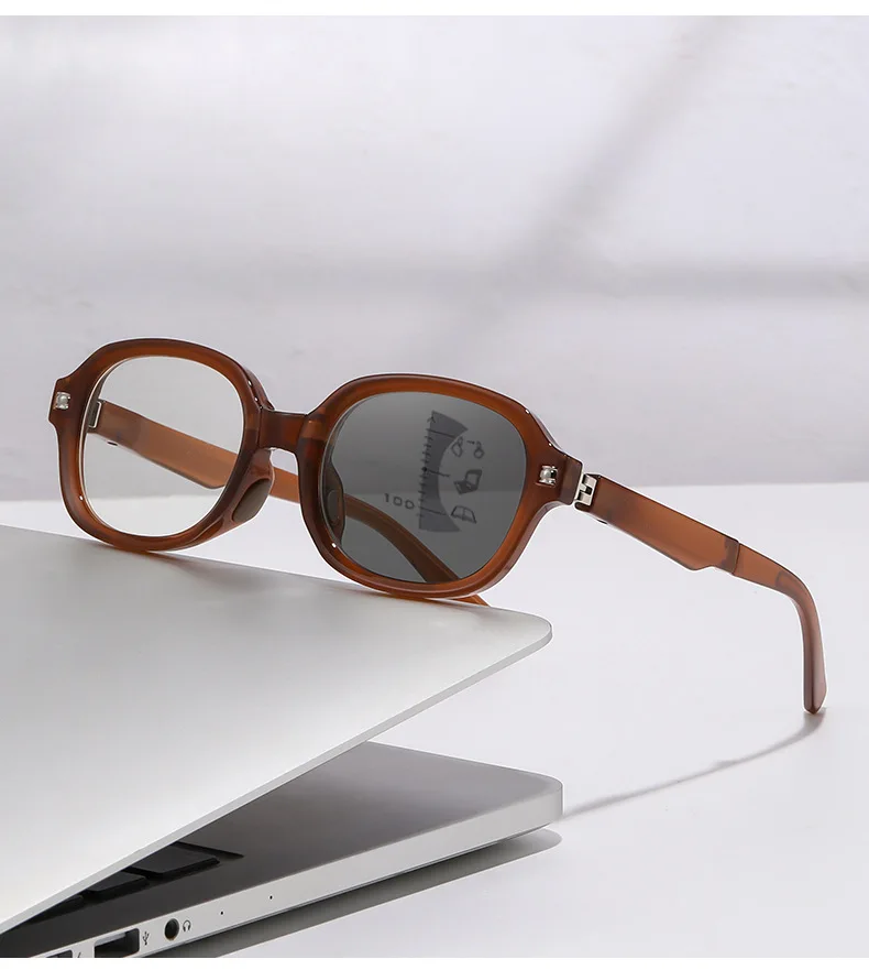 Faltbare Presbyopie-Brille, mehrere Brennweite + farbwechselnde Brillengläser, tragbare und minimalistische Lesebrille mit zwei Entfernungen – Detail 19