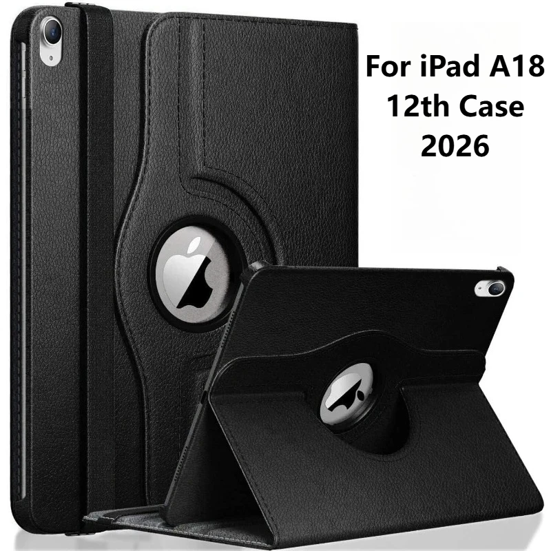 Новый чехол для iPad 12-го поколения A18 (2026), iPad 11-го поколения A16 (2025), A3355 10-го поколения (2022) 10.9 дюймов с вращающейся на 360° подставкой и функцией автоматического включения/выключения экрана