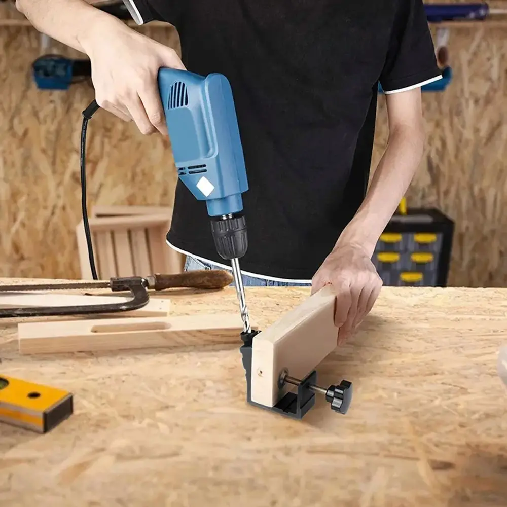 

Adjustable Pocket Hole Jig 15 Degree Angle Pocket Dowel Joint Locator Drill Punch Inclined Hole Drill Guide Kit