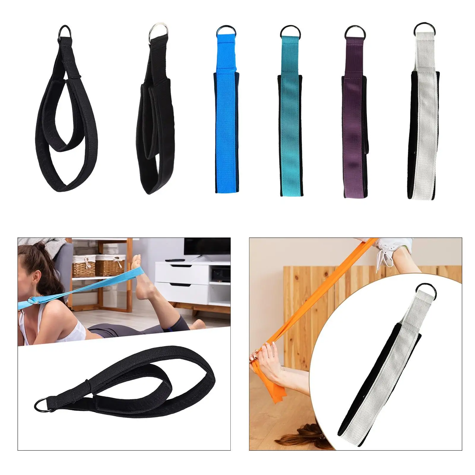 

Pilates Strap,Double Loop Yoga Strap Lightweight Improve Flexibility Portable Fitness Strap Pilates Equipment for Arms Legs